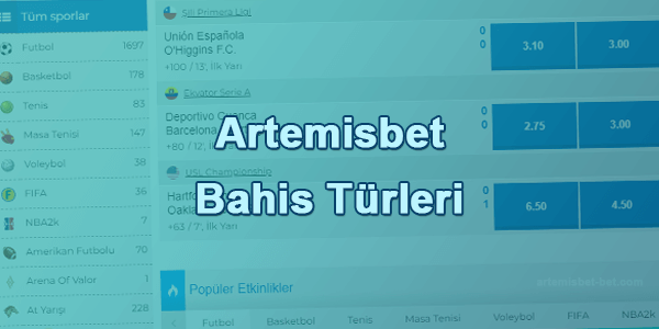 Artemisbet Bahis Türleri